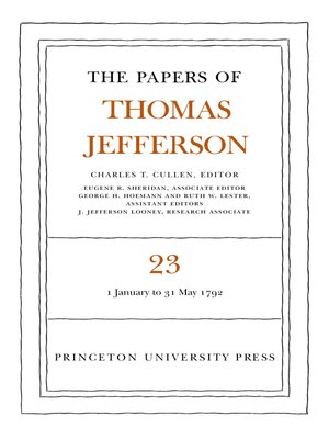 cover image of The Papers of Thomas Jefferson, Volume 23